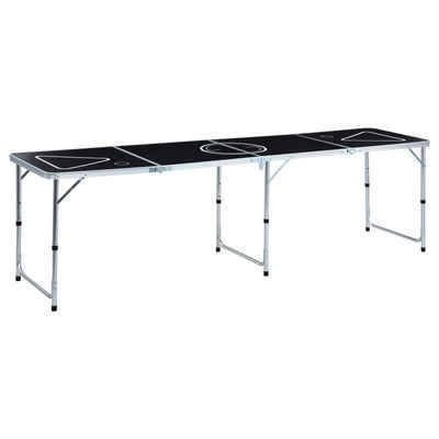 vidaXL Spieltisch Klappbarer Bier-Pong-Tisch 240 cm Schwarz