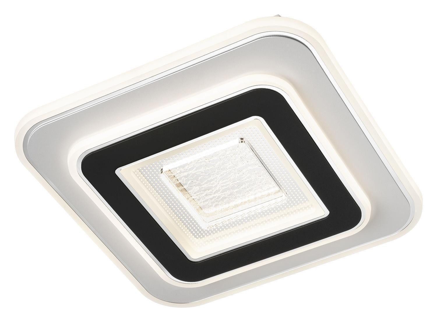 casa NOVA LED Deckenleuchte JOYCE, Schwarz, Weiß, Acryl, Metall, LED fest integriert, Extra-Warmweiß, B 35 x H 4,5 x T 33 cm