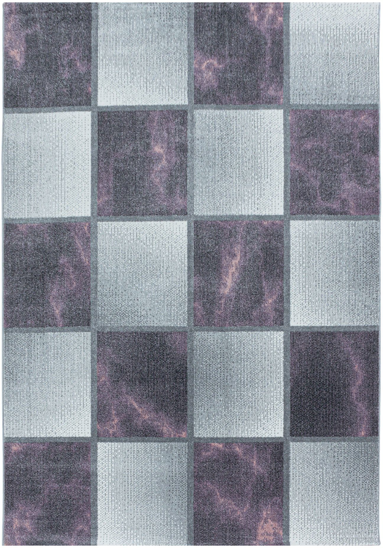 Ayyildiz Teppiche Teppich OTTAWA 4201, rechteckig, Höhe: 8 mm, Karo Muster, Kurzflor, Wohnzimmer