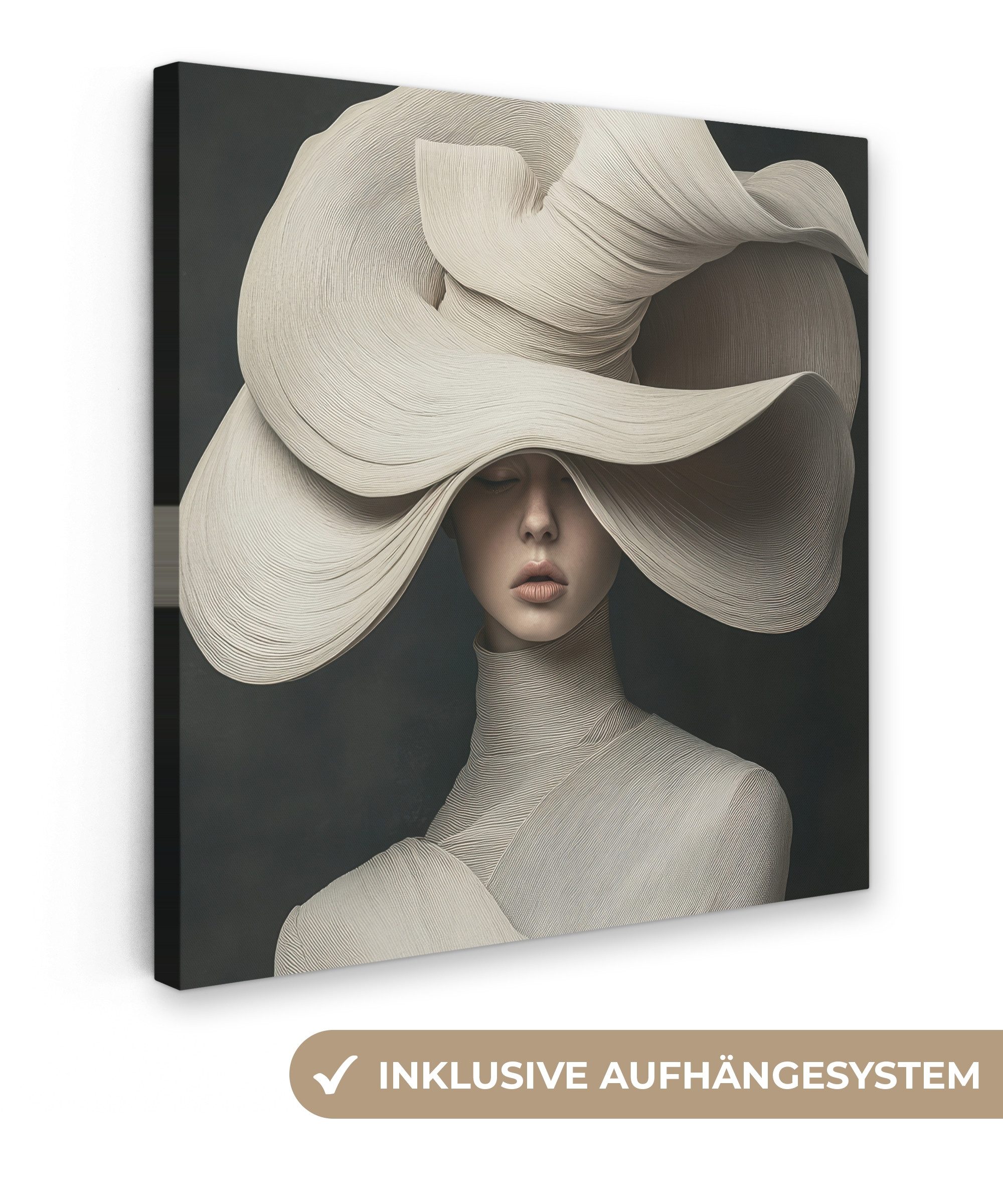 OneMillionCanvasses® Leinwandbild Modern - Frau - Hut, Fotodruck (1 St), Wa günstig online kaufen