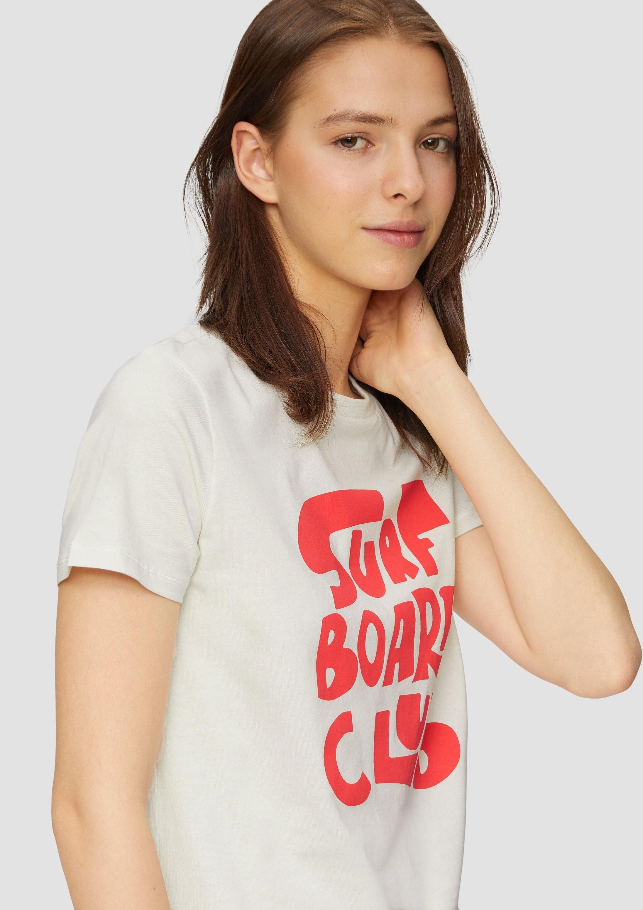 QS Kurzarmshirt T-Shirt Jersey-T-Shirt im Relaxed Fit mit Frontprint