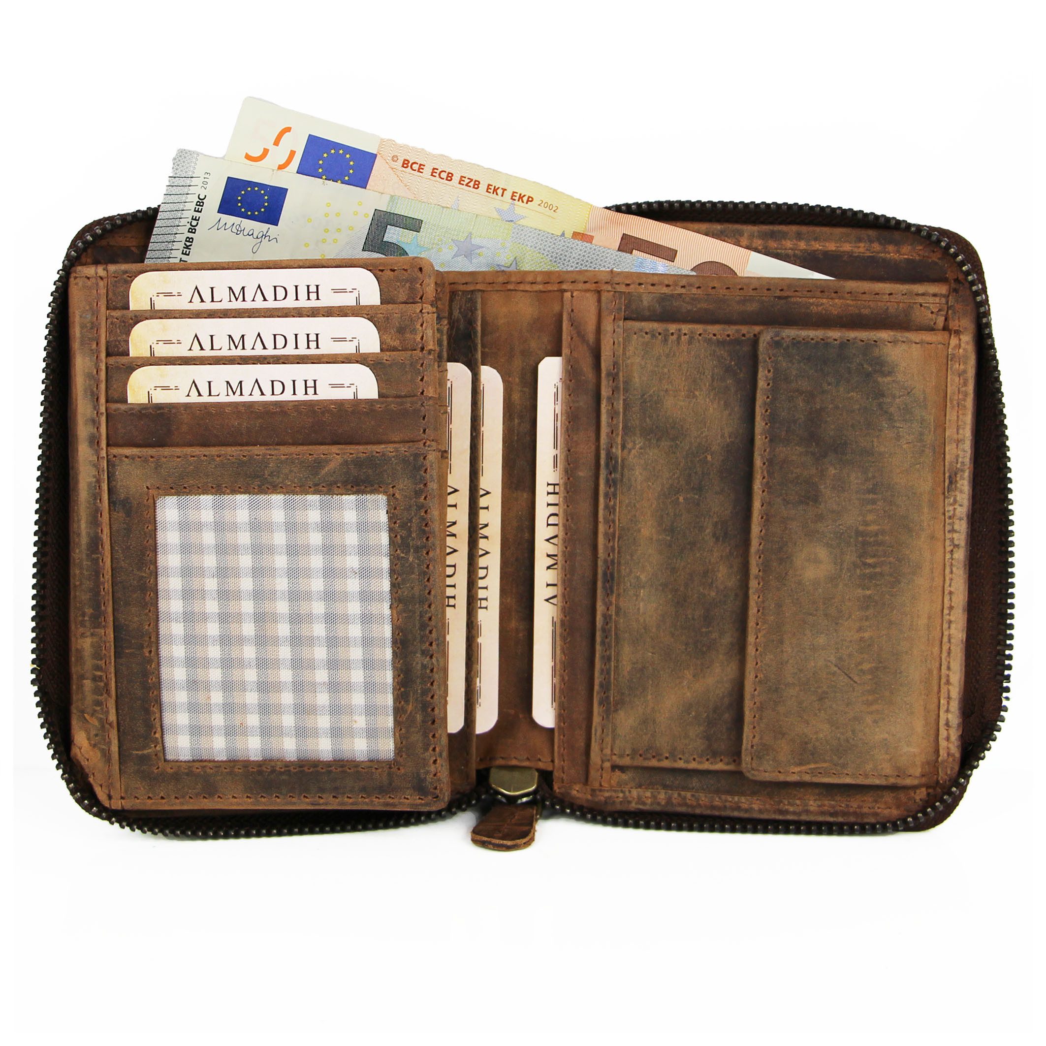 ALMADIH Brieftasche Leder P2H-RV Portemonnaie RFID-Schutz Hochformat günstig online kaufen