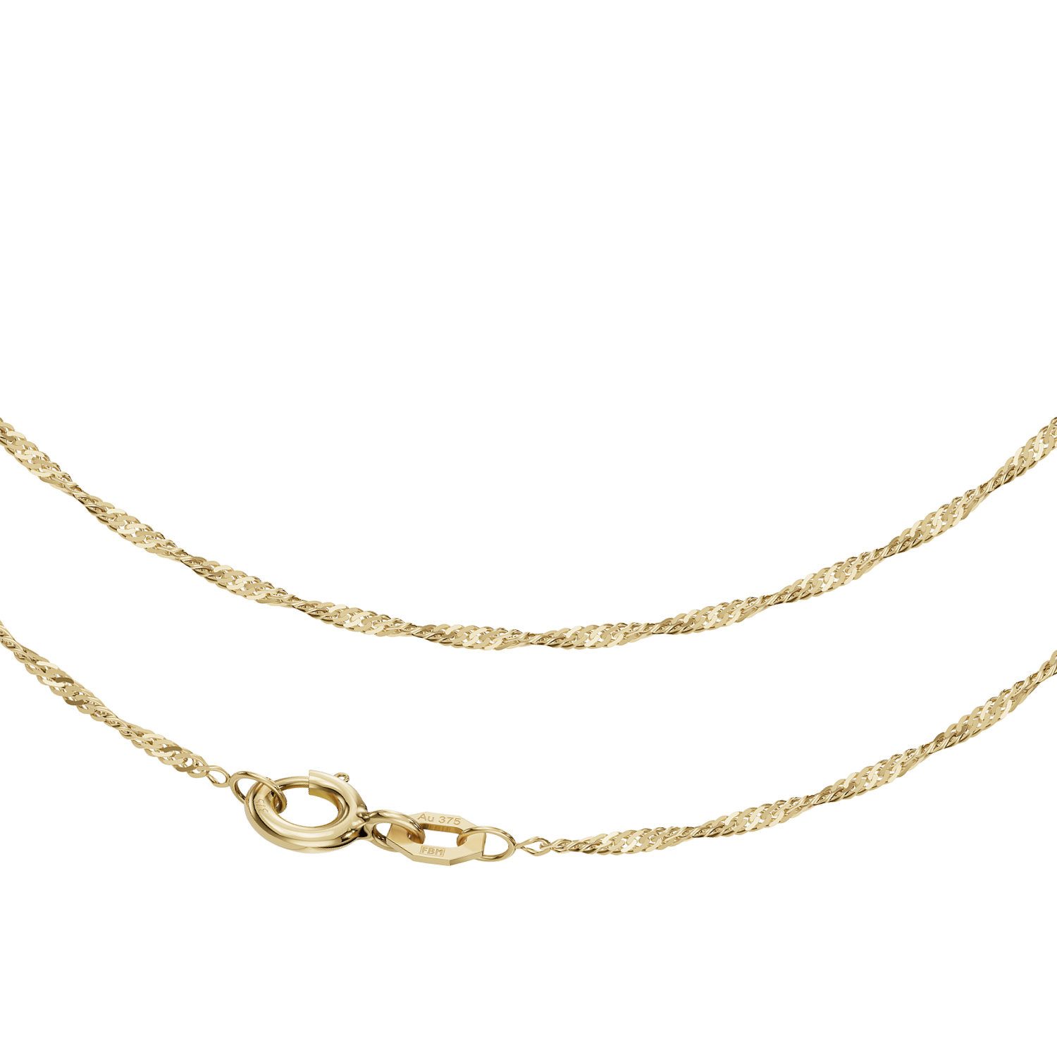 Goldkette JB Collier Singapurkette 1,4 mm 375 Gelbgold 42 - 45 cm