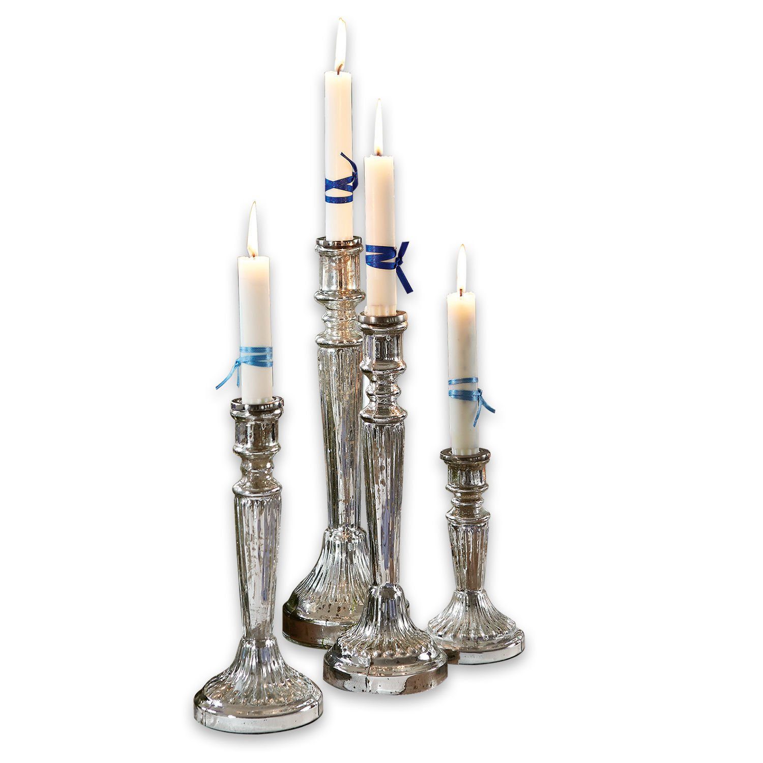 Mirabeau Kerzenständer Kerzenständer 4er Set silber Selby