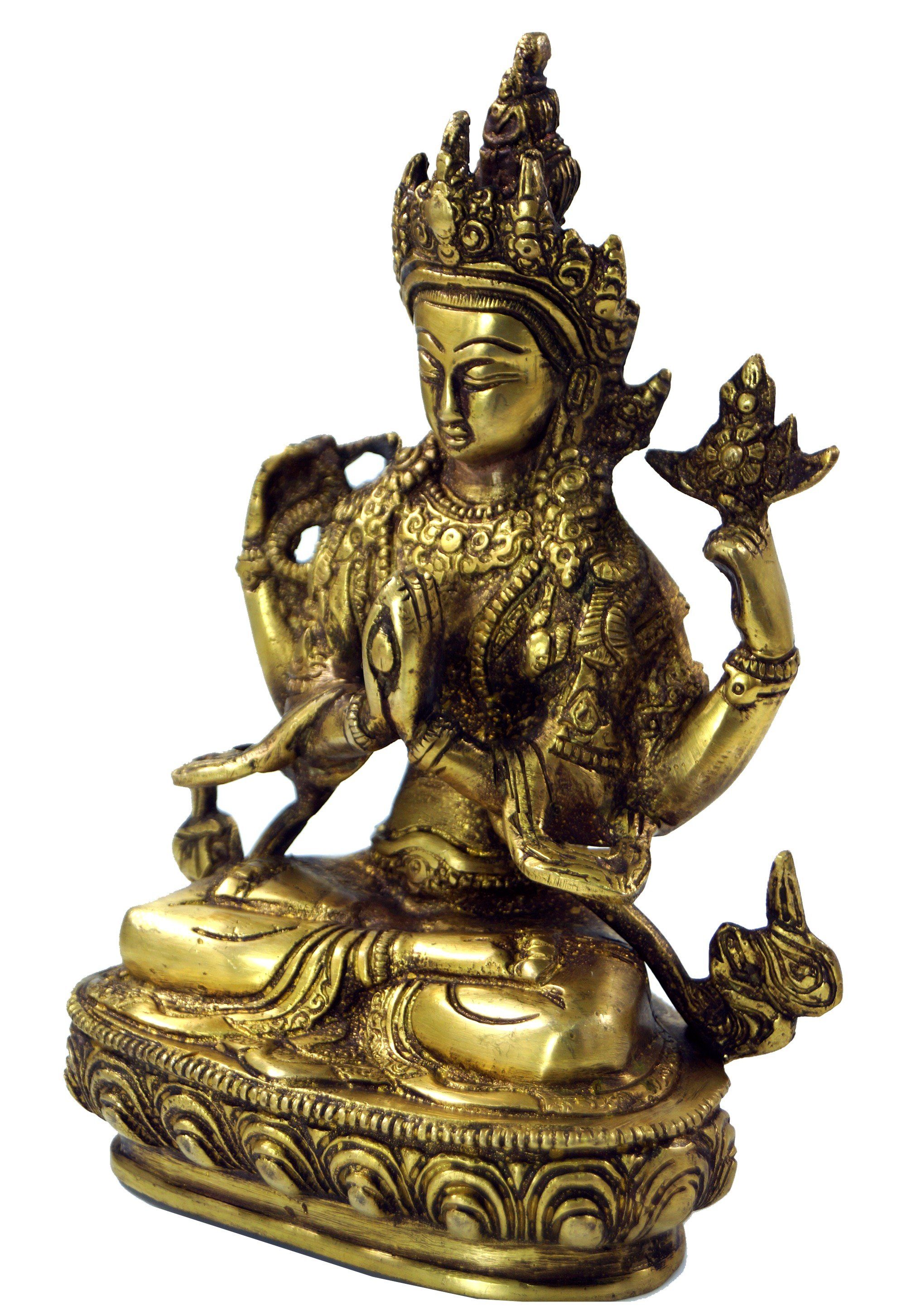 Guru-Shop Dekofigur Messingfigur, Motiv Statue 6 Laxmi cm - 20