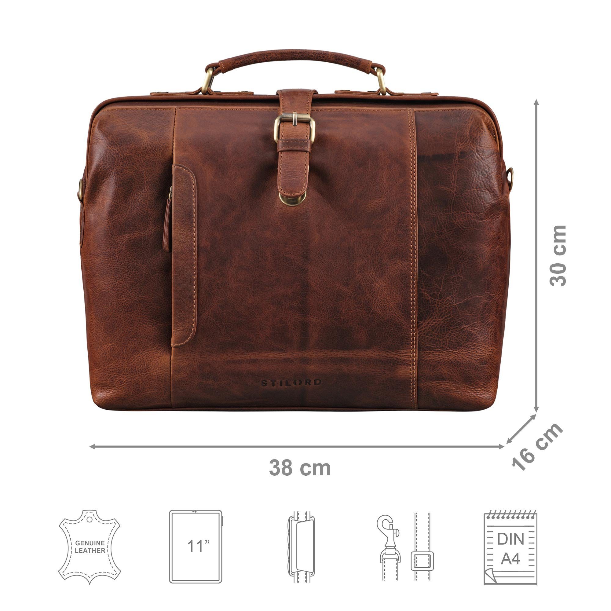 STILORD Handtasche "Casey" Vintage Handtasche Leder Damen Herren Arzttasche