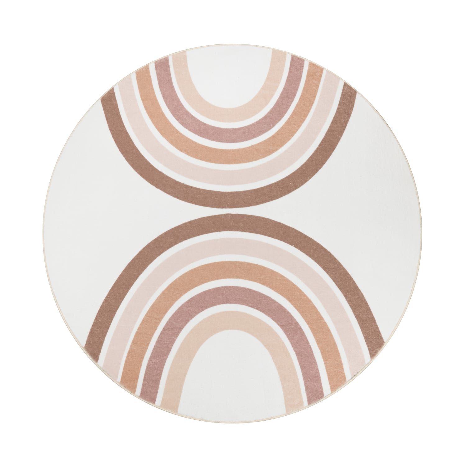 KADIMA DESIGN Kinderteppich waschmaschinenwaschbar Regenbogen Kinderzimmer Kinderteppich, Rund, Höhe: 12 mm, Florhöhe: 8 mm, Polyester, Rund, 100D, Pink