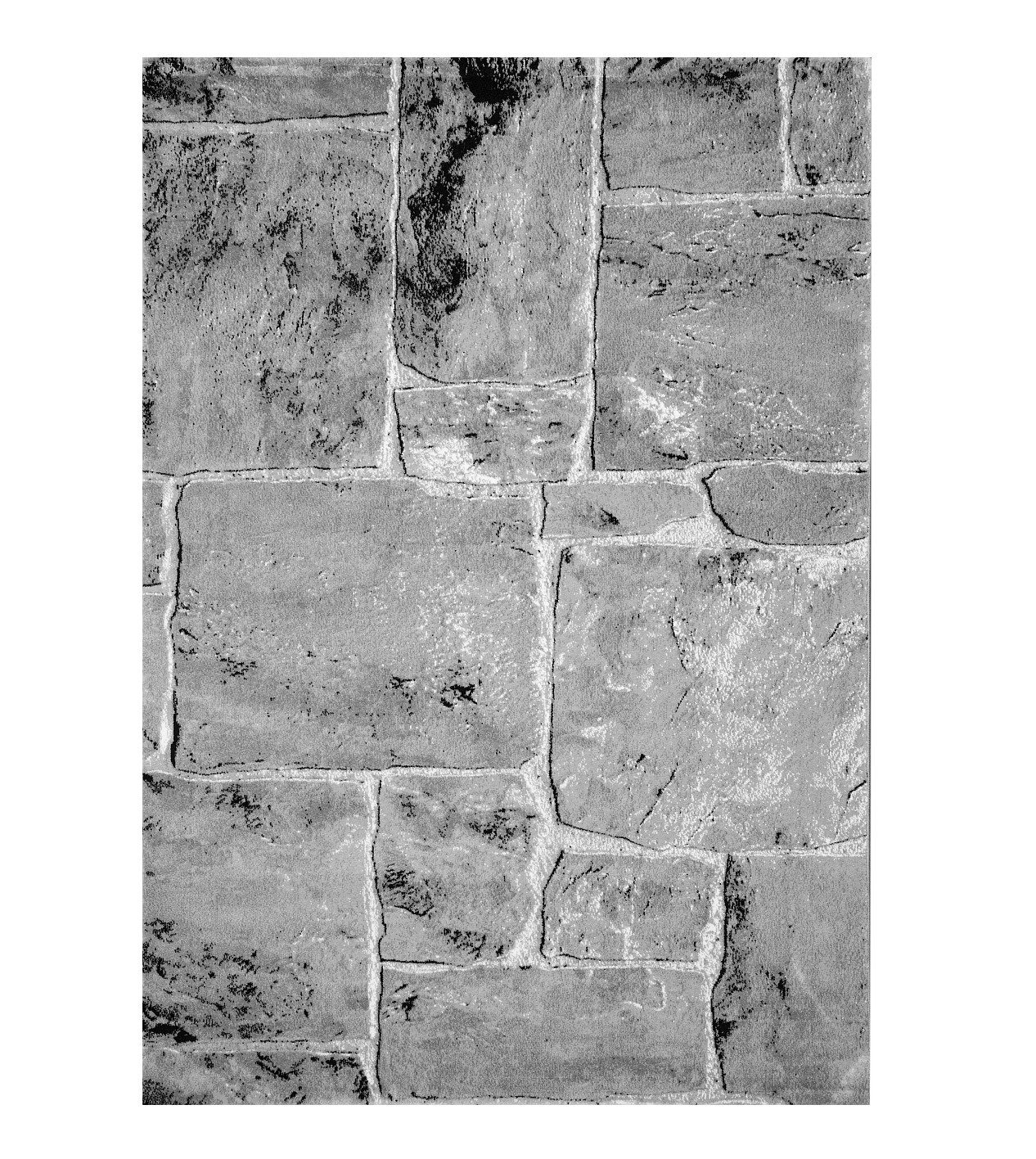 Vimoda Teppich Designer Teppich Wohnzimmer Grau Steinmauer Granit Motiv, Re günstig online kaufen