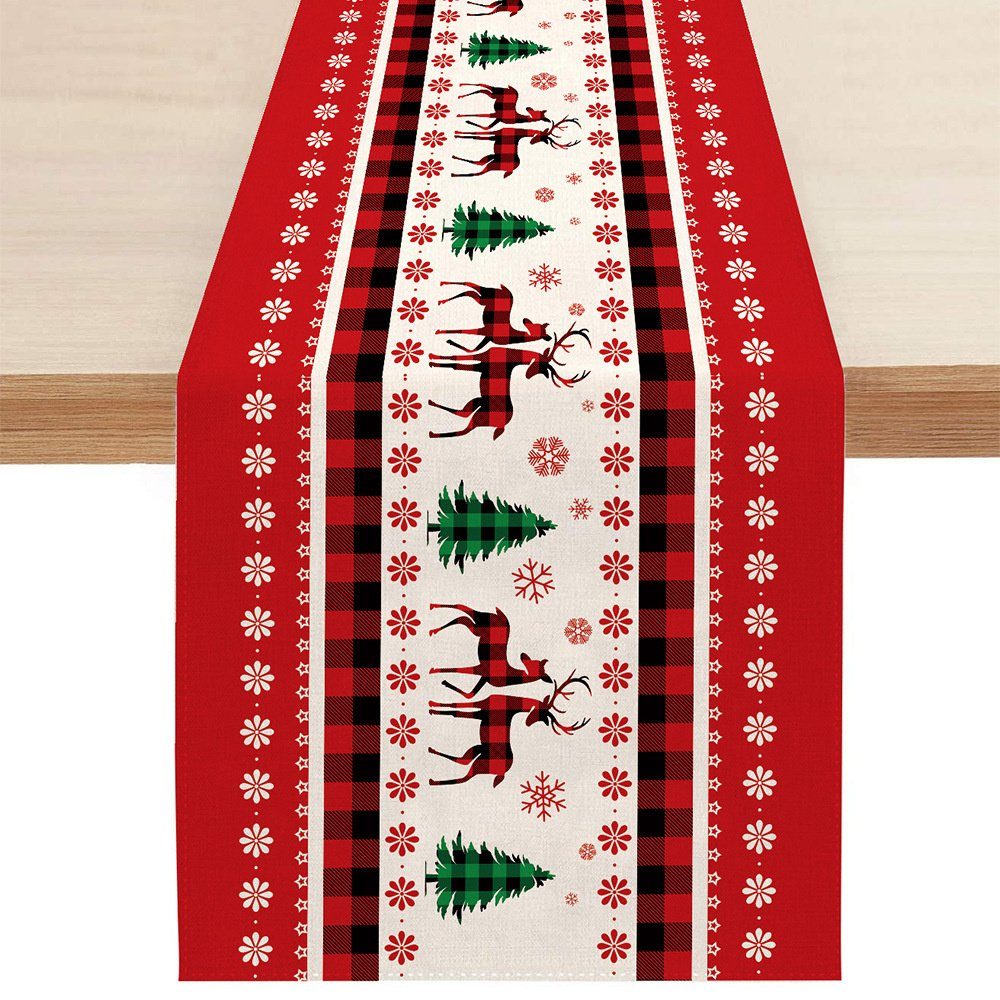 HALWEI Tischläufer Tischflagge Weihnachten Tischdecke Weihnachten für Party 35 x 180 cm A01