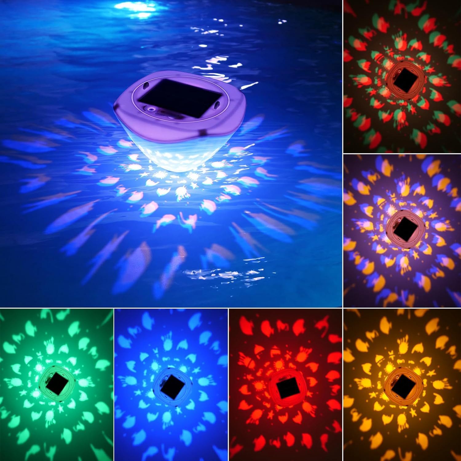 GOOLOO Pool-Lampe Solarbetriebene schwimmende Pool Lichter, Farbwechsel, (Dm. 12.3 cm), Solar, Teichleuchte, Party Dekoration, Gartenbeleuchtung