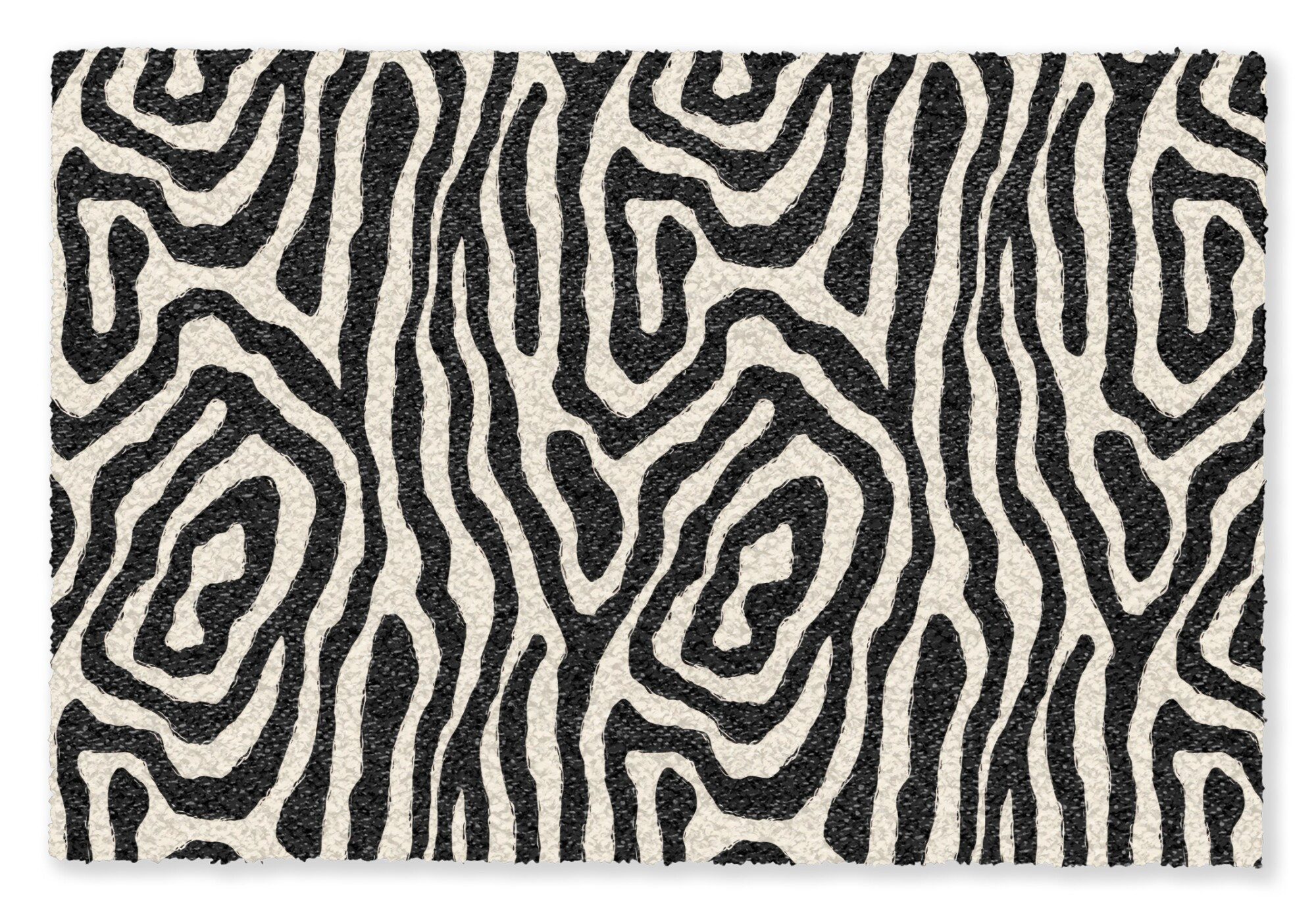 MuchoWow Fußmatte Zebra – Schwarz – Abstrakt, Rechteckig, innen Schmutzfangmatte, Tür, Schmutzfänger Flur, Teppich 60×40 cm