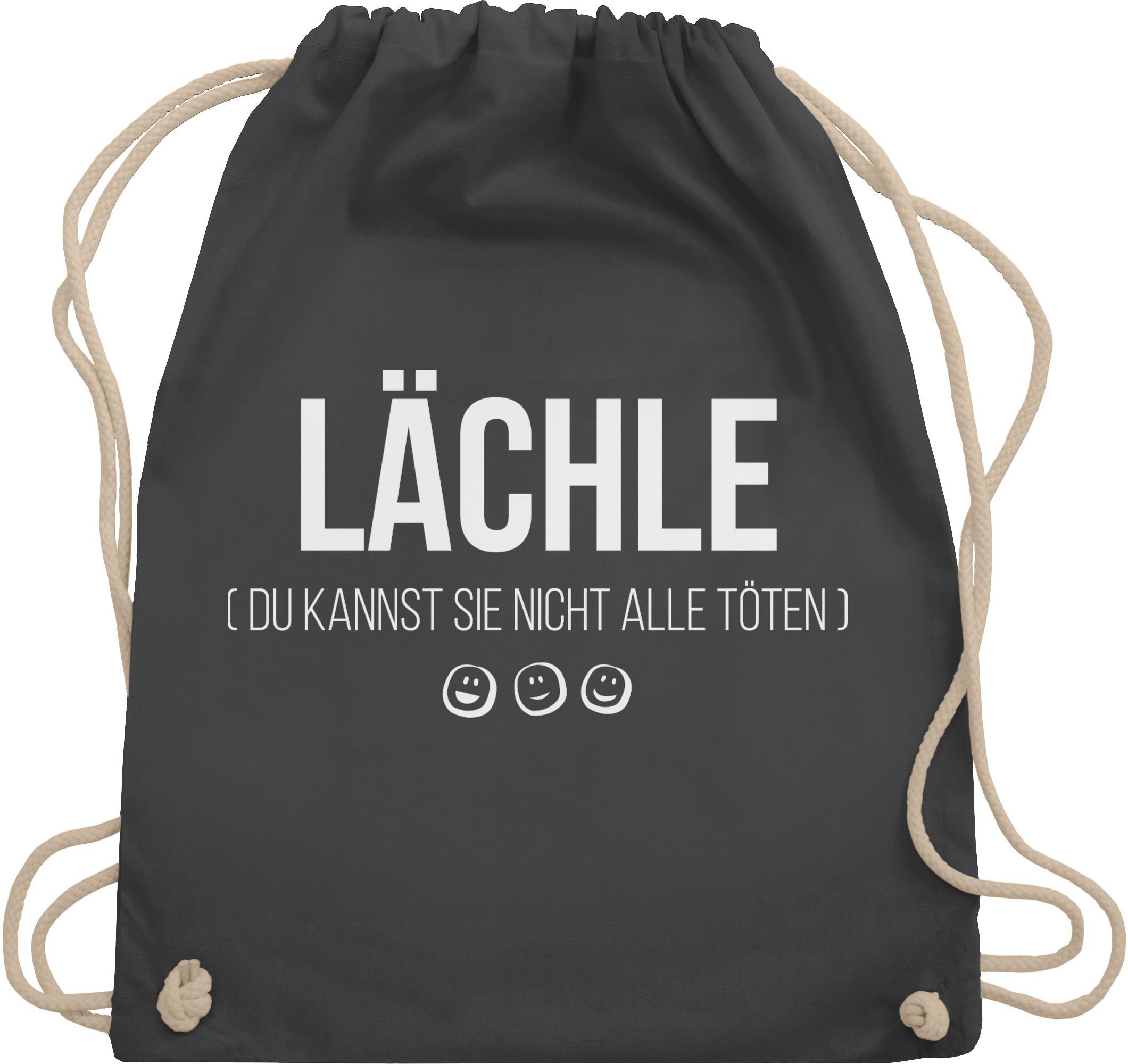 Shirtracer Turnbeutel Lächle du kannst sie nicht alle töten 3 Emoticon