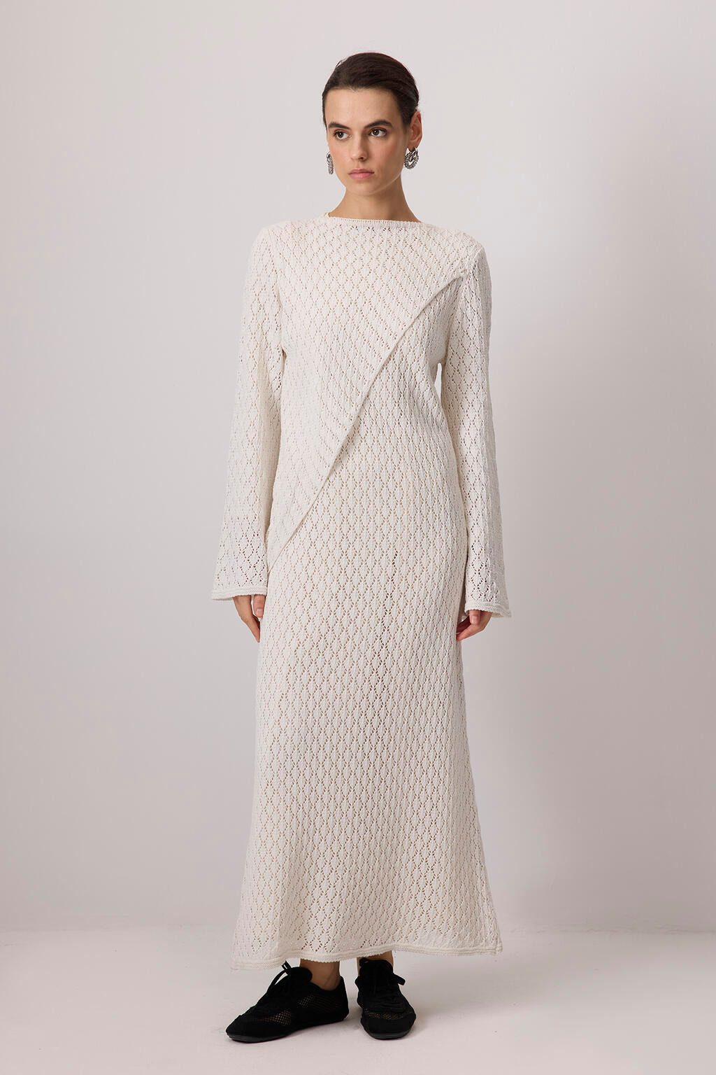 touche prive Maxikleid Baumwollgefüttertes, besticktes Kleid