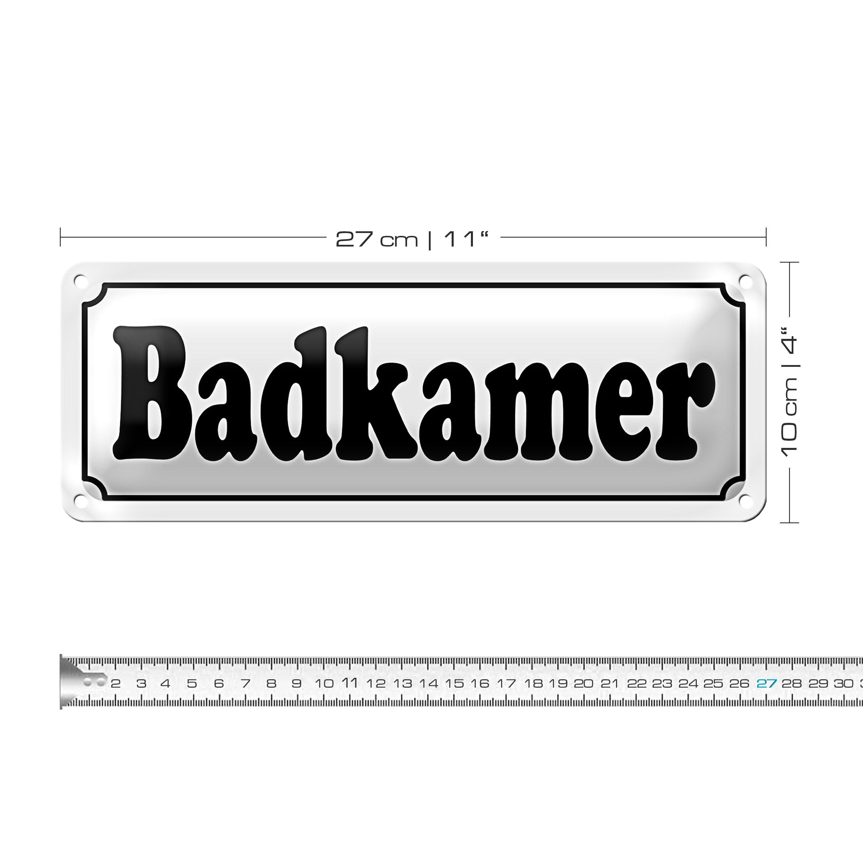 Roomando Metallschild Hinweis 27x10 cm holländisch Badkamer Badezimmer Deko günstig online kaufen