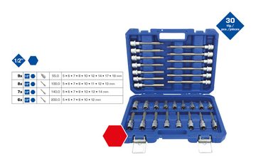 Brilliant Tools Steckschlüssel, 1/2" Satz, 30-teilig, Innensechskant-Profil
