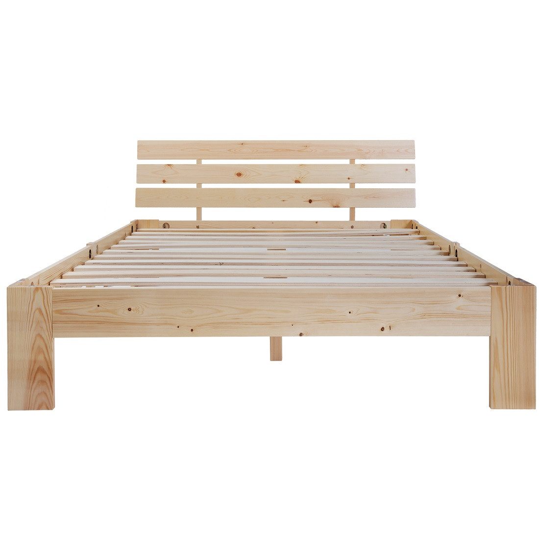 KLAM HOME Bettgestell Doppelbett Holzbett Massivholz günstig online kaufen