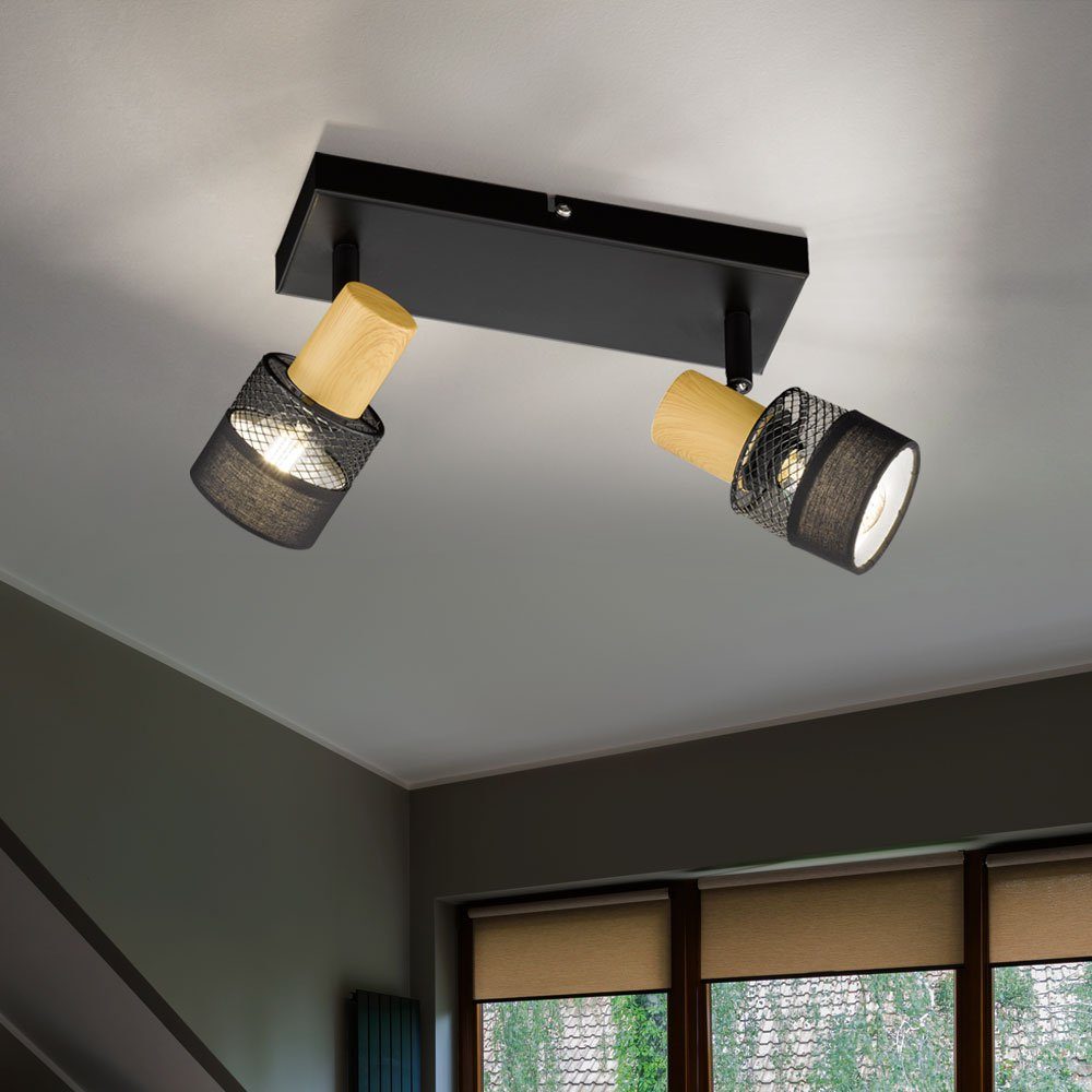 2 nicht Deckenspot, LED Leuchtmittel Wohnzimmerlampe WOFI flammig Deckenleuchte inklusive, Spotleuchte