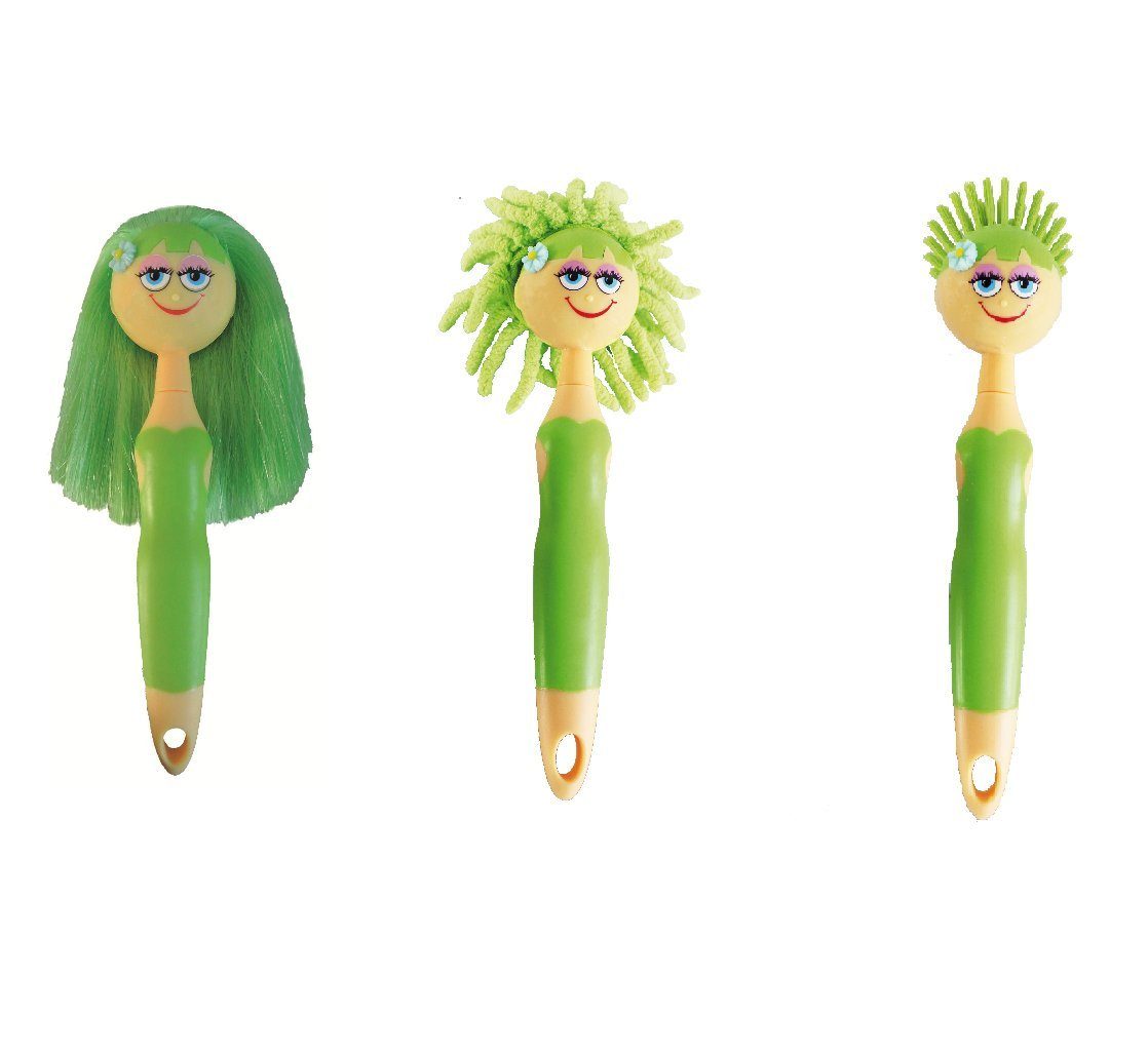 haug bürsten Reinigungsbürsten-Set 3er Set Grün, Reinigungsutensilien: Spülbürste, Gläserbürste, Staubbürste