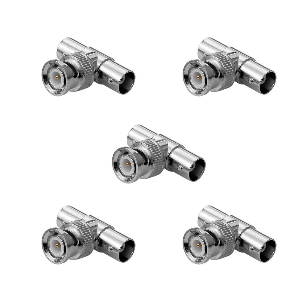 euroharry BNC-T-Stueck BNC-Stecker auf 2xBNC-Kupplung Y-Verteiler Stecker Adapter