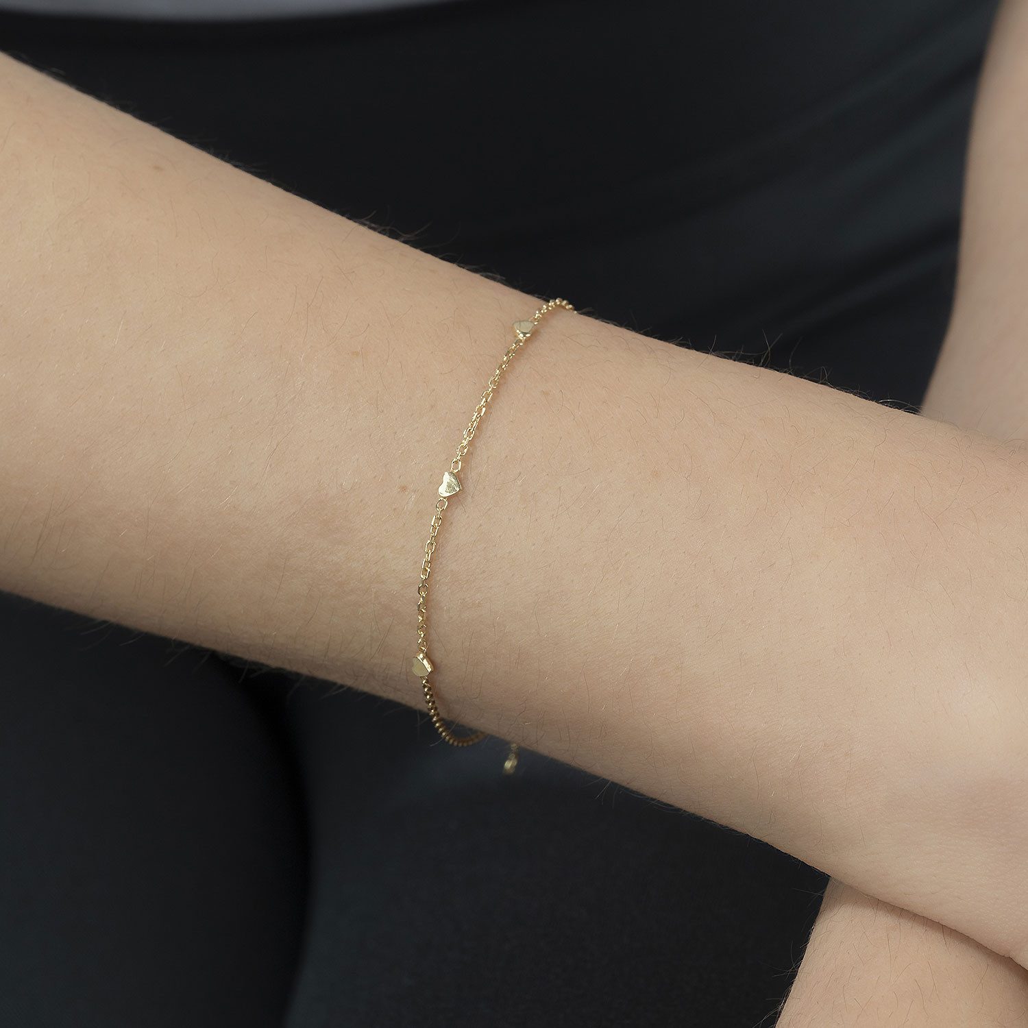 Materia Armkette Damen Gold Herzen filigran günstig online kaufen