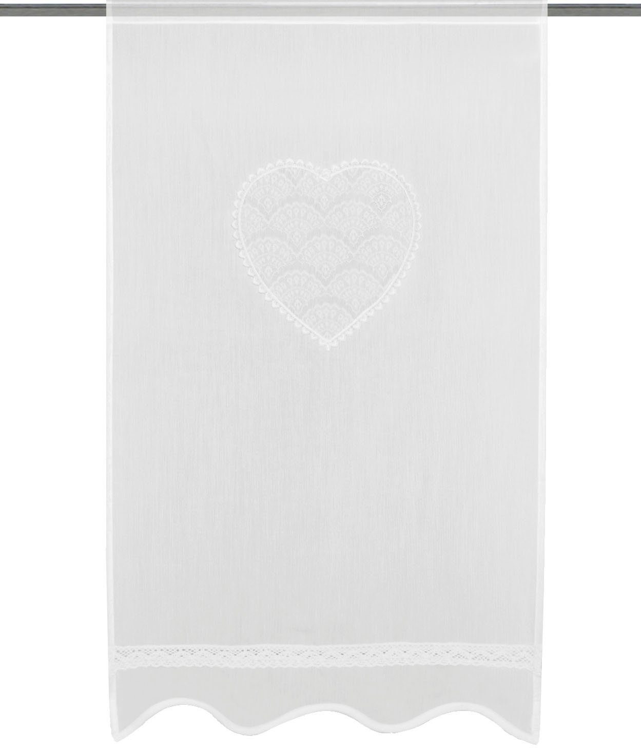 HOME WOHNIDEEN Türvorhang CORAZON (1 St), Stangendurchzug, blickdicht, Tür-und Fensterbehang, Batist, bestickt