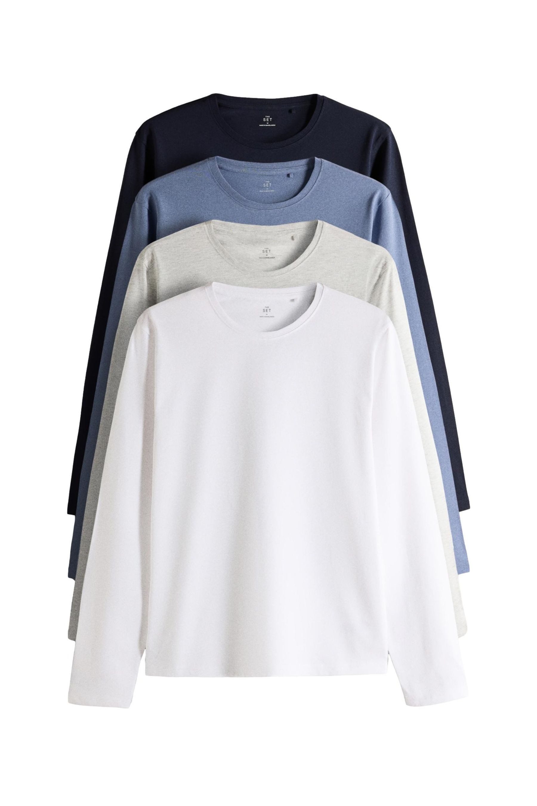 The Set Langarmshirt The Set Regular Fit Langarmshirts, 4er-Pack (4-tlg)
