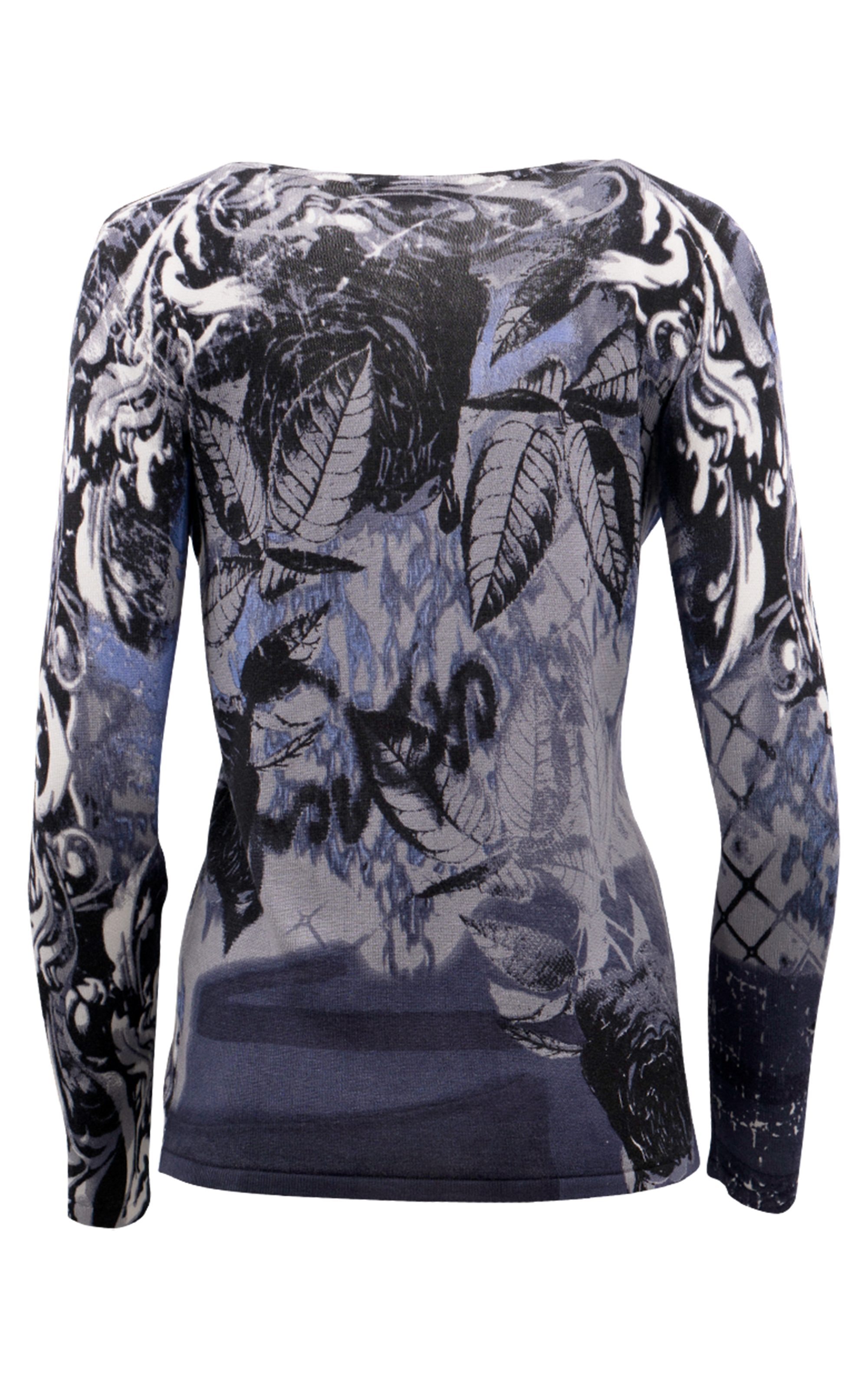 Passioni Strickpullover mit Blätterdruck