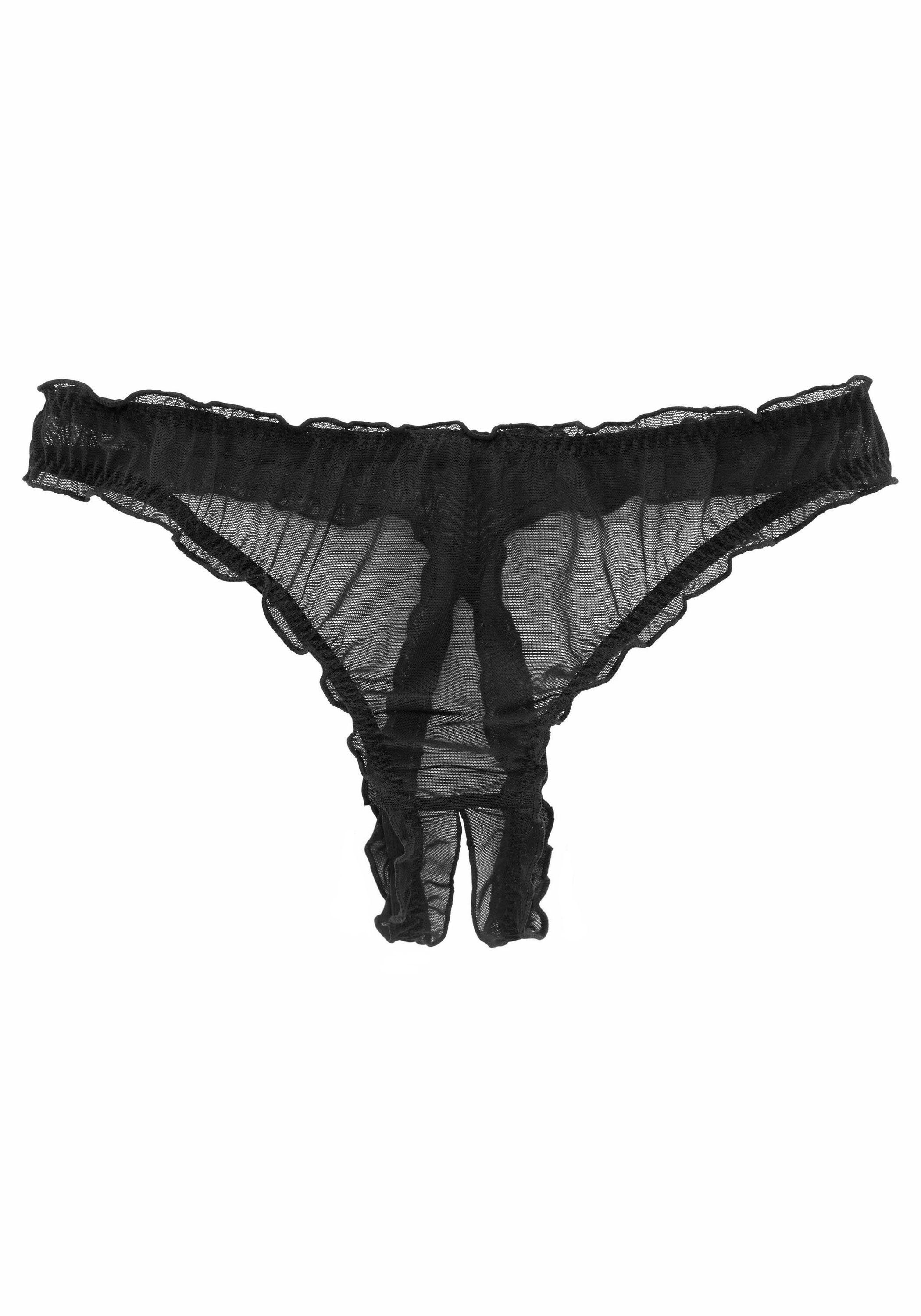 petite fleur gold String-Ouvert mit gerüschter Kante günstig online kaufen