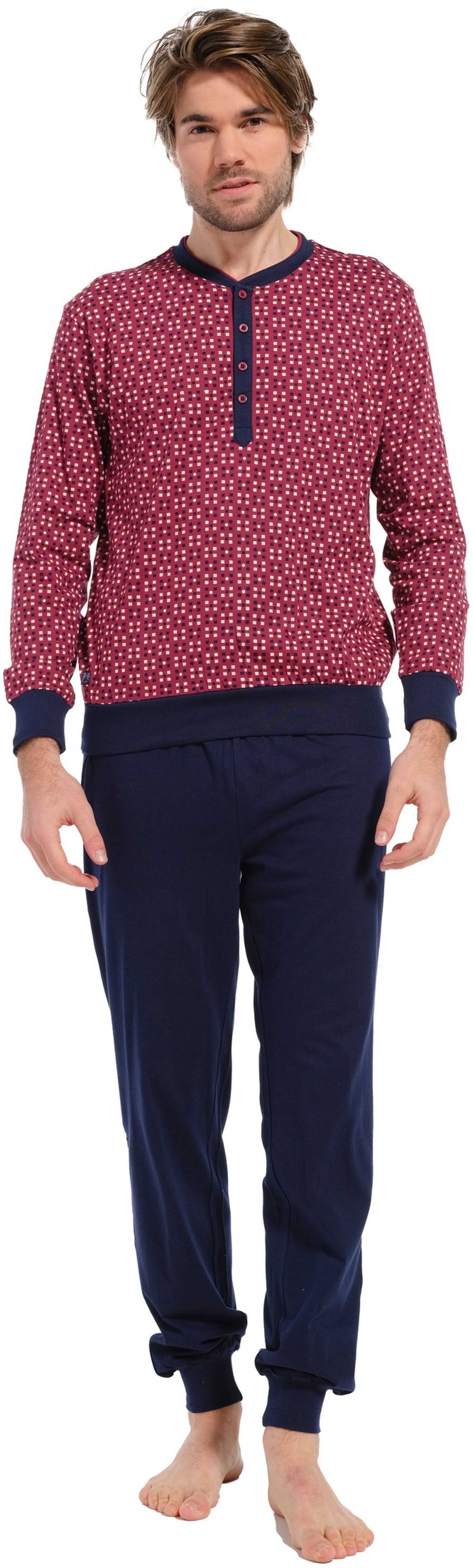 Pastunette Schlafanzug Herren Pyjama mit Bündchen günstig online kaufen