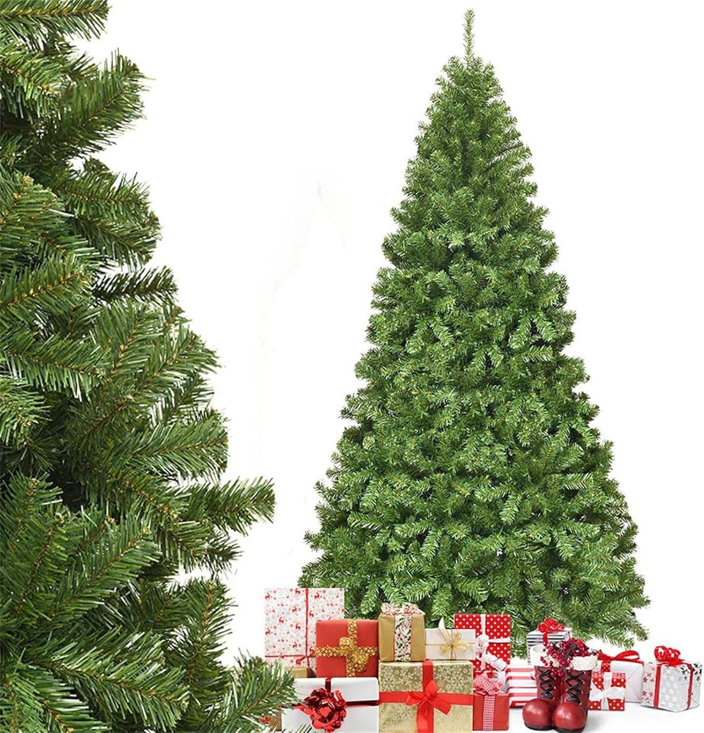 COSTWAY Künstlicher Weihnachtsbaum Weihnachtsbaum Nordfichte aus PVC 180/230cm, Kunstbaum Klappsystem grün