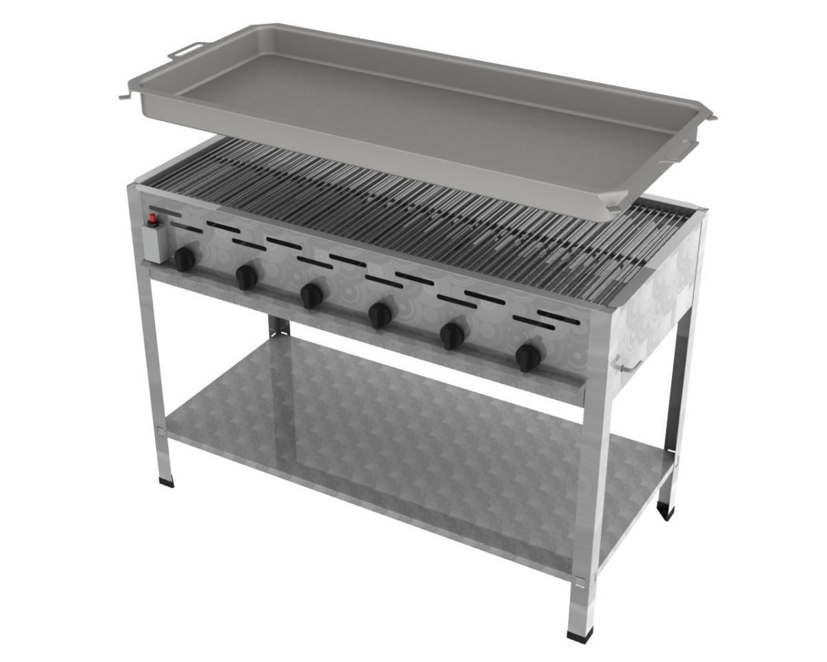 ChattenGlut Gasgrill ChattenGlut Gastrobräter 27kW mit Rost und Pfanne, BxTxH: 1140x530x800 cm