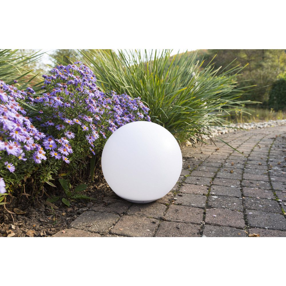 HEITRONIC Gartenleuchte Heitronic 37234 Globo Solar-Dekoleuchte Solarkugel LED LED fest eing
