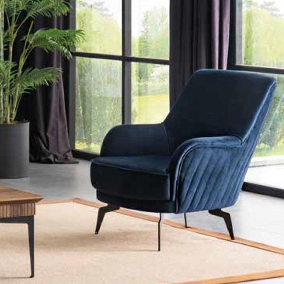 Sitzer in Made Neu, Sofa Moderne JVmoebel 4tlg. Sofagarnitur blaue Couchtisch + Europe 3+3+1