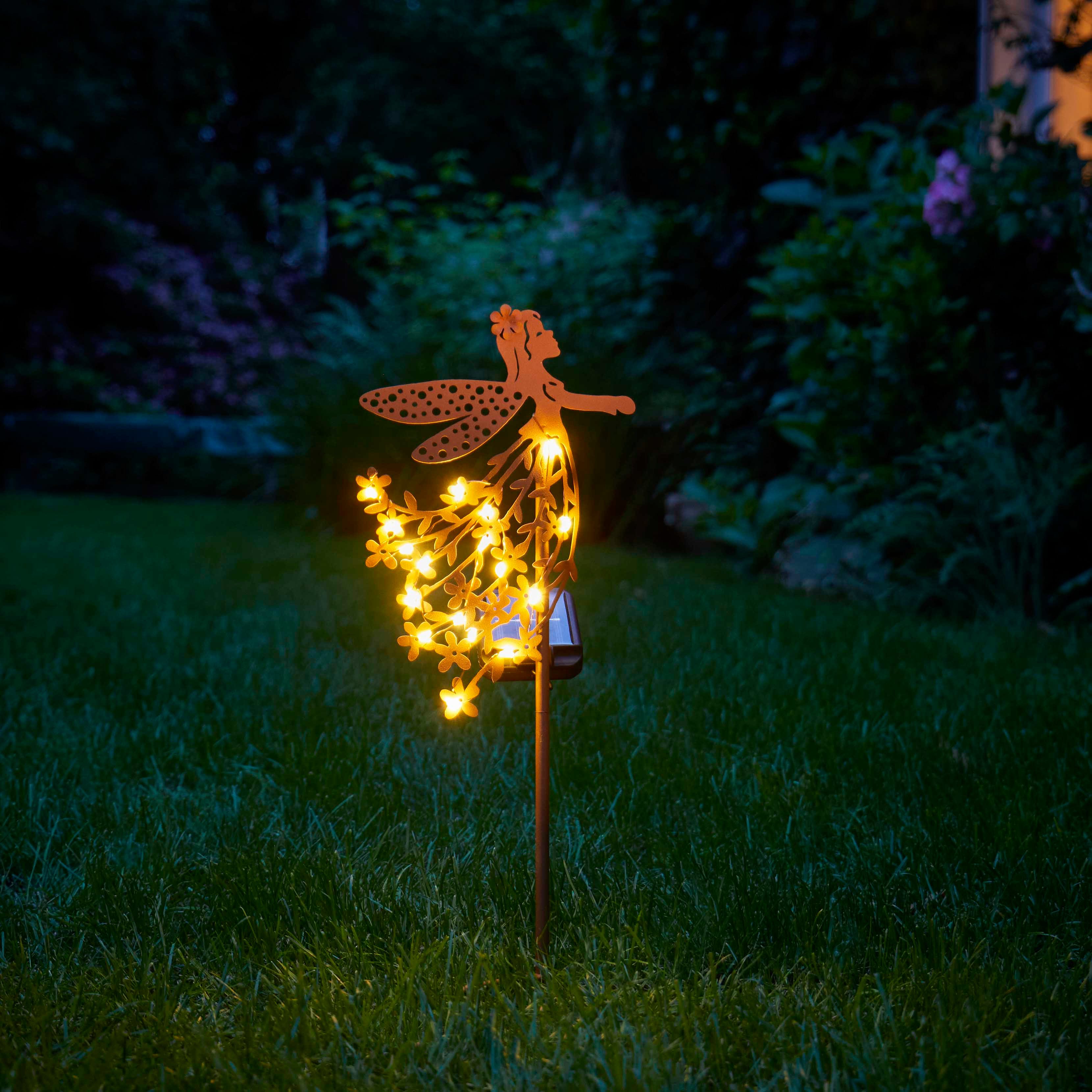 Northpoint LED Solarleuchte Gartenstab Solarstecker Außenbereich mit Dämmerungssensor