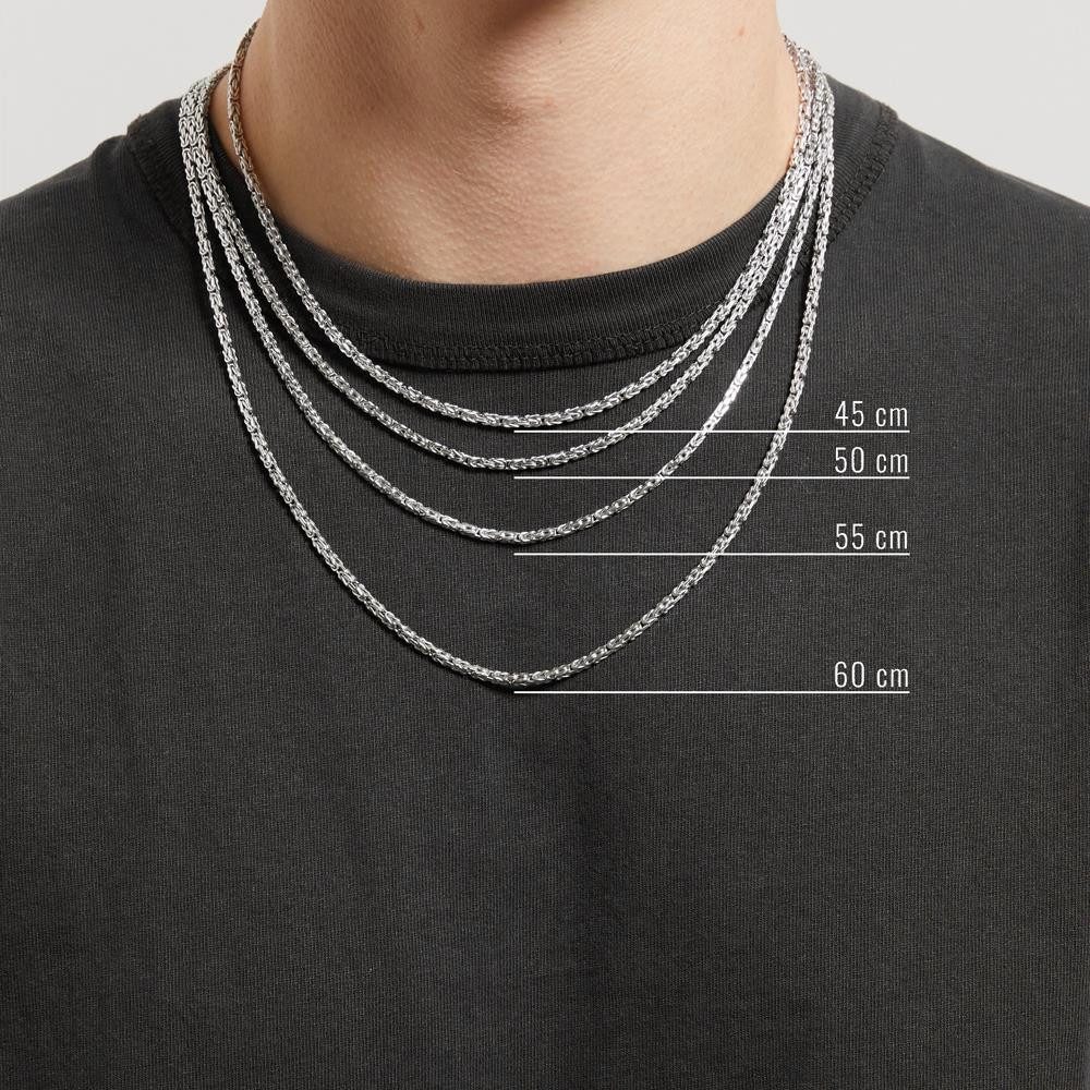 JEWLIX Königskette Rhodinierte 925er Silberkette Damen und Herren Breite 2,5 mm KK0025-RH