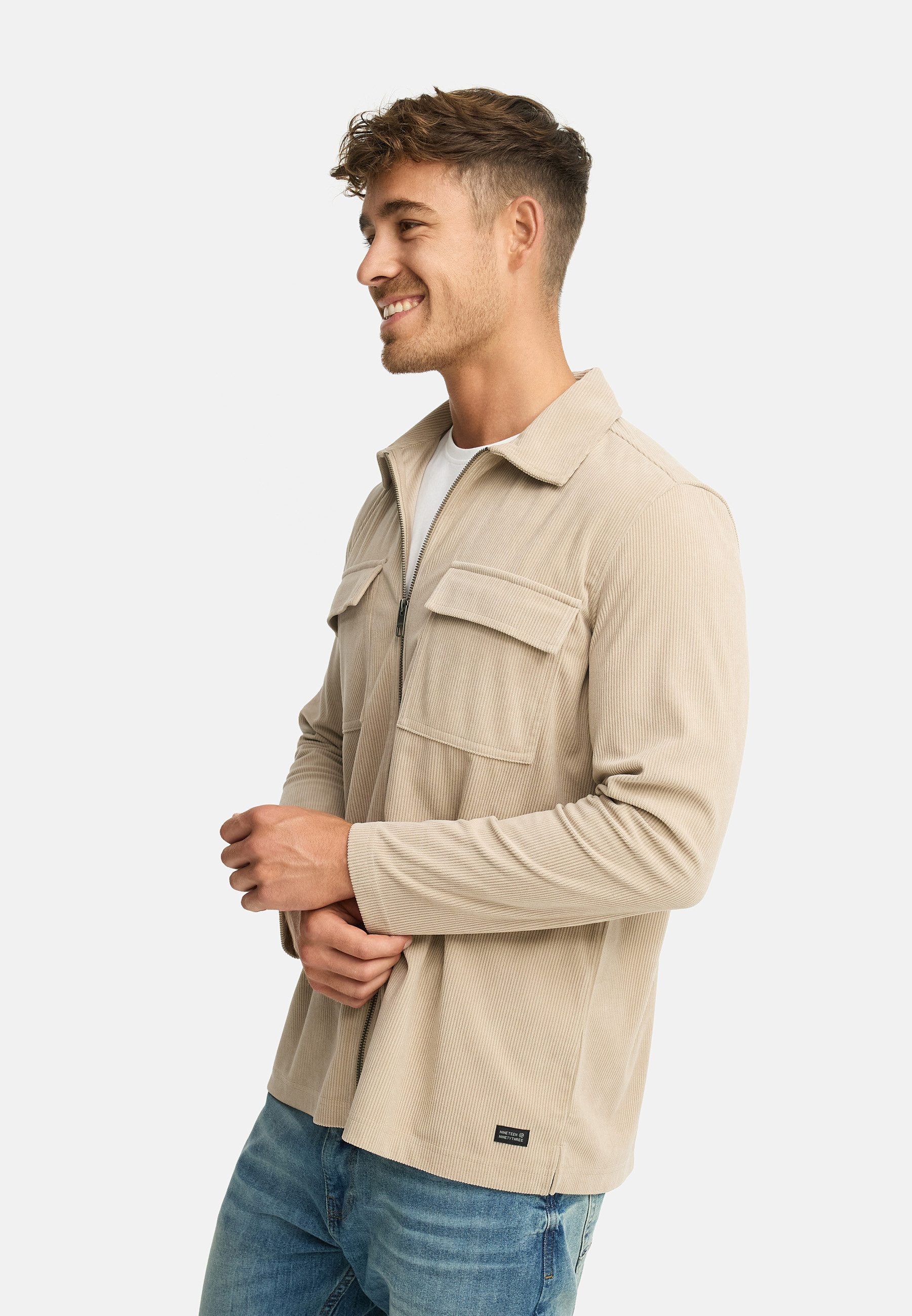 INDICODE Langarmhemd Herren INNemoto Zip Herrenhemd Langarm Leichtes Zip-Hemd mit Brusttaschen – Bild 3 von 5