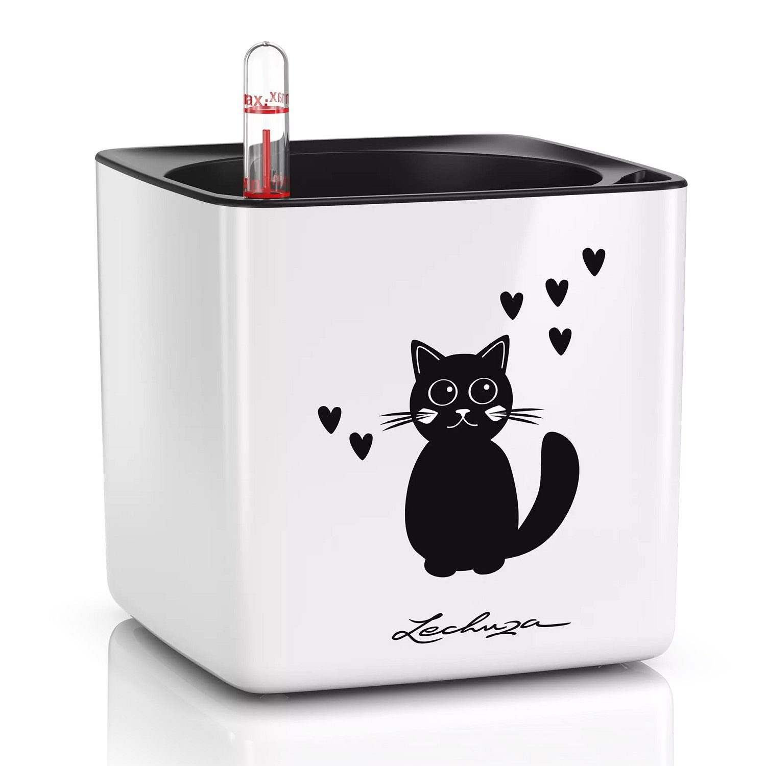 Lechuza® Kräutertopf Cube Glossy Cat 14 weiß highgloss