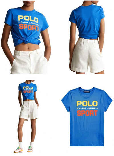 Ralph Lauren T-Shirt POLO RALPH LAUREN Rainbow Logo T-shirt Retro Preppy Shirt Bluse Top Bl