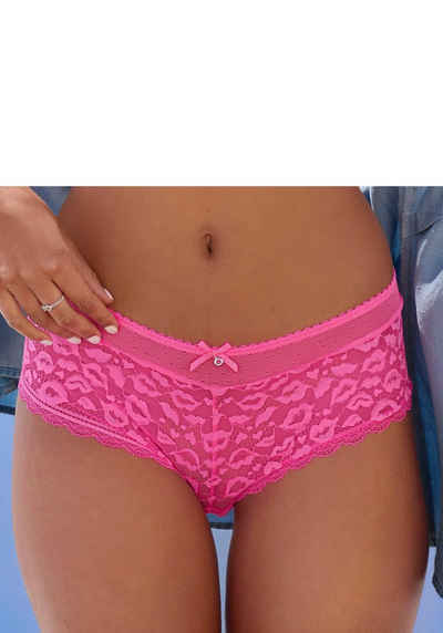 Vivance Panty aus Spitze in Kussmund-Optik und weichem Mesh-Material