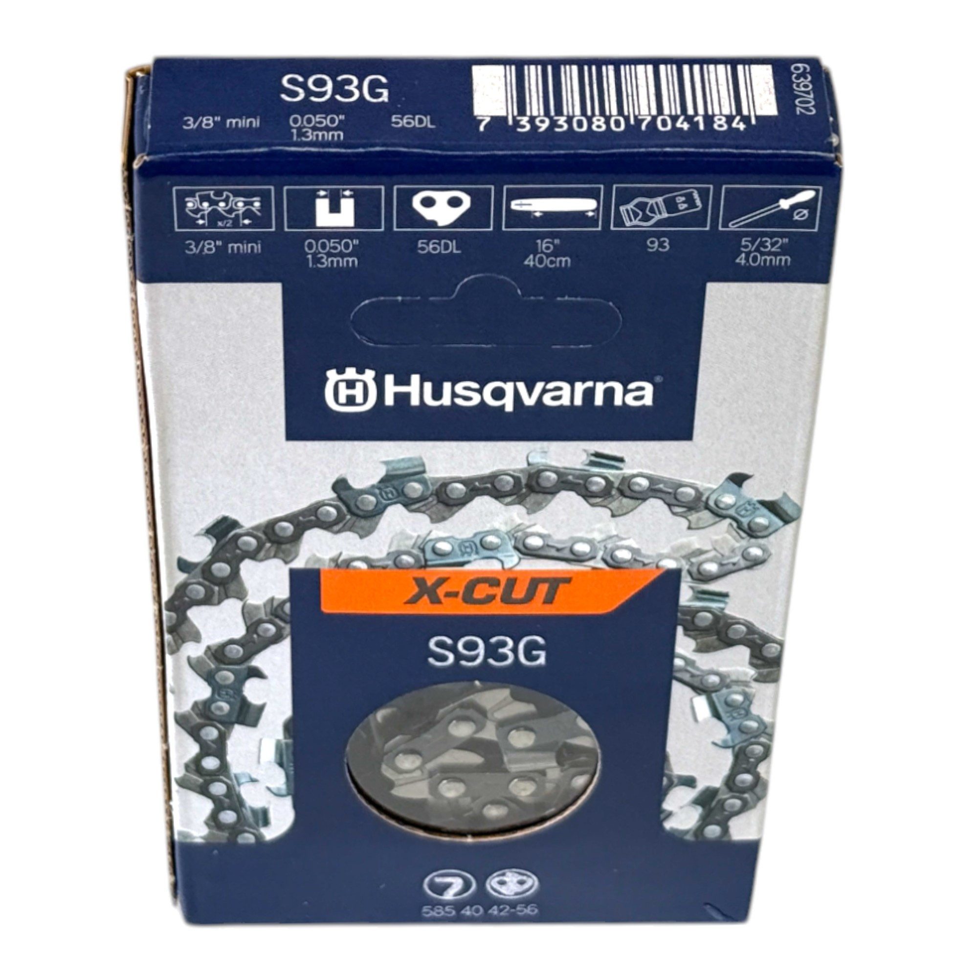 Husqvarna Ersatzkette X-CUT S93G Sägekette 30 cm 3/8" 1,3 mm (585404245) für Kettensäge