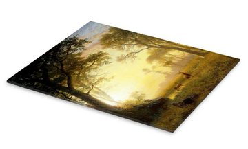 Posterlounge Acrylglasbild Albert Bierstadt, Sonnenbeschienene Lichtung, Malerei