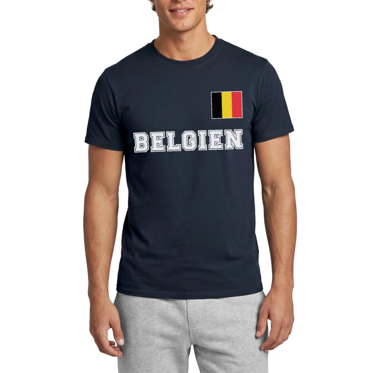 Spreadshirt T-Shirt Belgien Trikot, Belgien Fußball Männer T-Shirt (1-tlg)