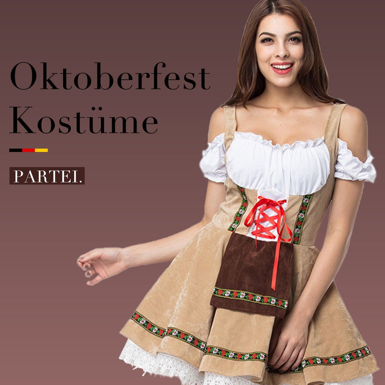 MAGICSHE Oktoberfest Outfit Tracht Kleidung Damen Kostüm Herren Dirndl Dirndl Dirndl