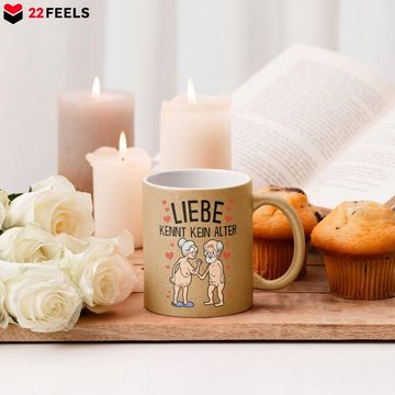 22Feels Tasse Jahrestag Geschenk Ihn Mann Freund Ehemann Kaffetasse 1. Hochzeitstag, Keramik, Glitzertasse, Made in Germany