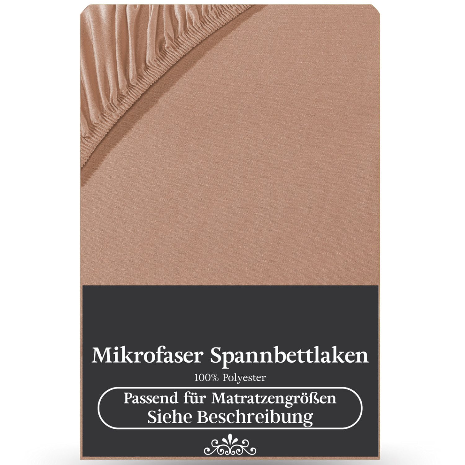 Visaggio Spannbettlaken Mikrofaser Spannbetttuch Bettlaken 90x200 140x200 180x200 200x220, Microfaser, Gummizug: rundum, viele Größen und Farben, Steghöhe 30 cm für Matratzenhöhen bis 22 cm