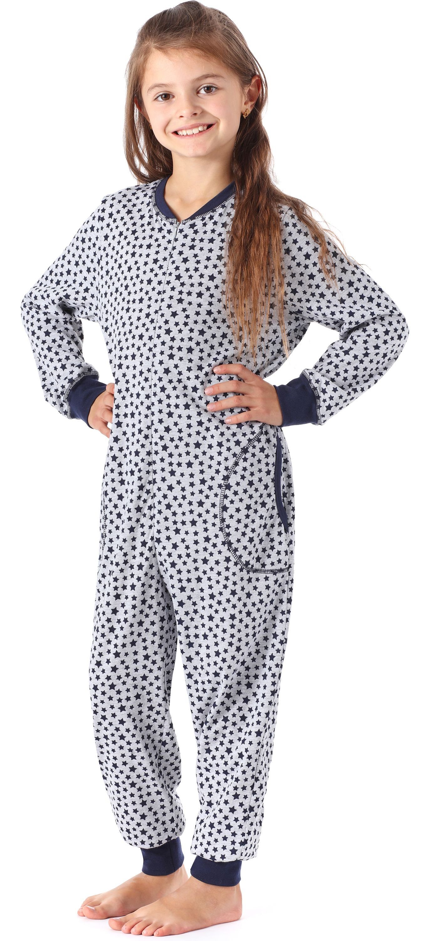 Style MS10-186 Sterne Melange Marine Schlafanzug Jumpsuit Mädchen Schlafanzug Merry