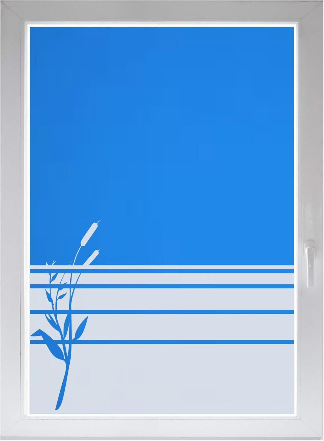 INDIGOS UG Fensterfolie Sichtschutzfolie Fensterbild Schilfgras Bambus Glasdekor satiniert