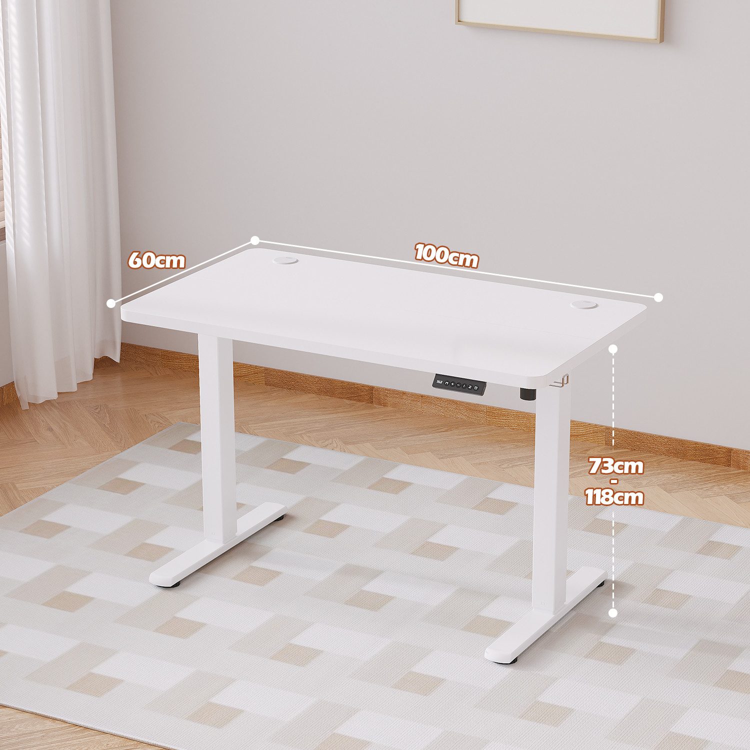 HOMALL Schreibtisch Schreibtisch Höhenverstellbarer mit Gedächtnis und Sitzerinnerung (2-lagige Hohenverstellung mit sitzender Erinnerungsfunktion und USB-Ladeanschluss)