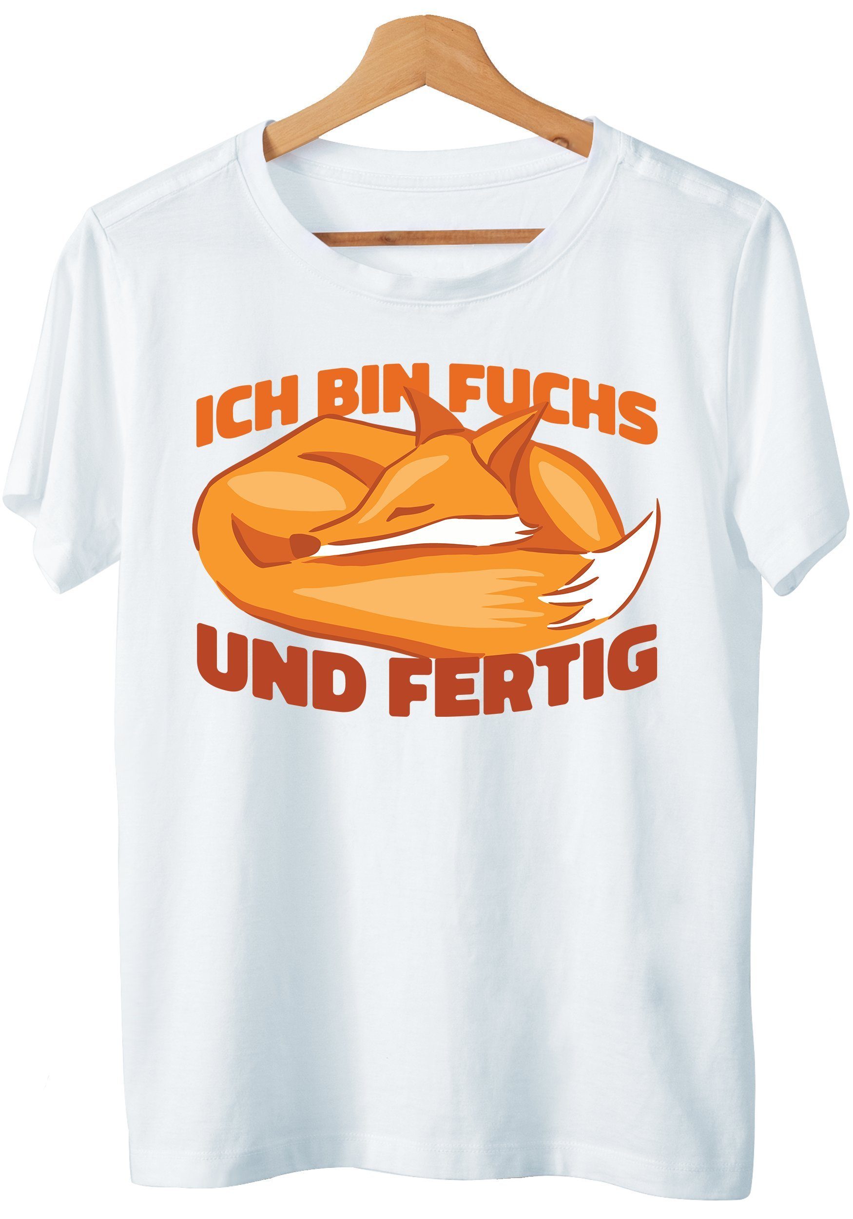 Sprüche T-Shirt Art Shirt Fuchs mit & Detail T-Shirt Offizielles Nachthemd Motiv Schlafshirt