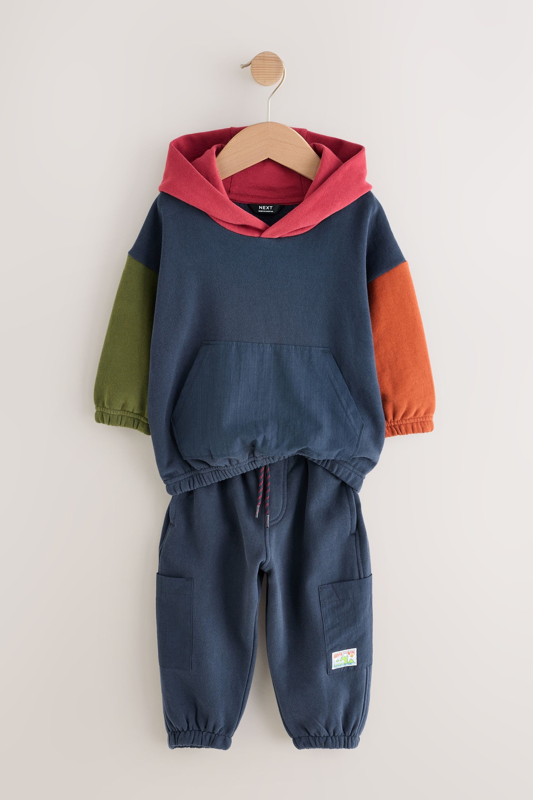 Next Sweatanzug Blockfarben-Kapuzensweatshirt und Jogginghose (2-tlg) – Bild 3 von 5